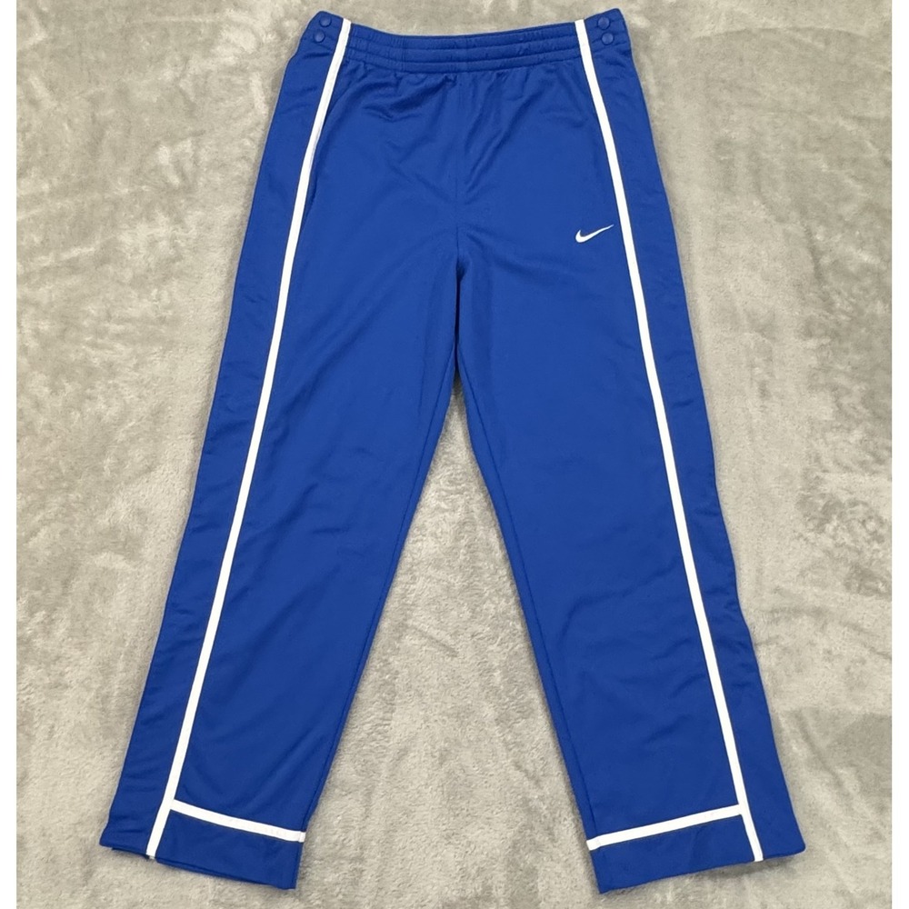 Nike Tear‎ Away Pants Mens Large Dri-Fit Blue Break Away Snap Warm Up Basketball